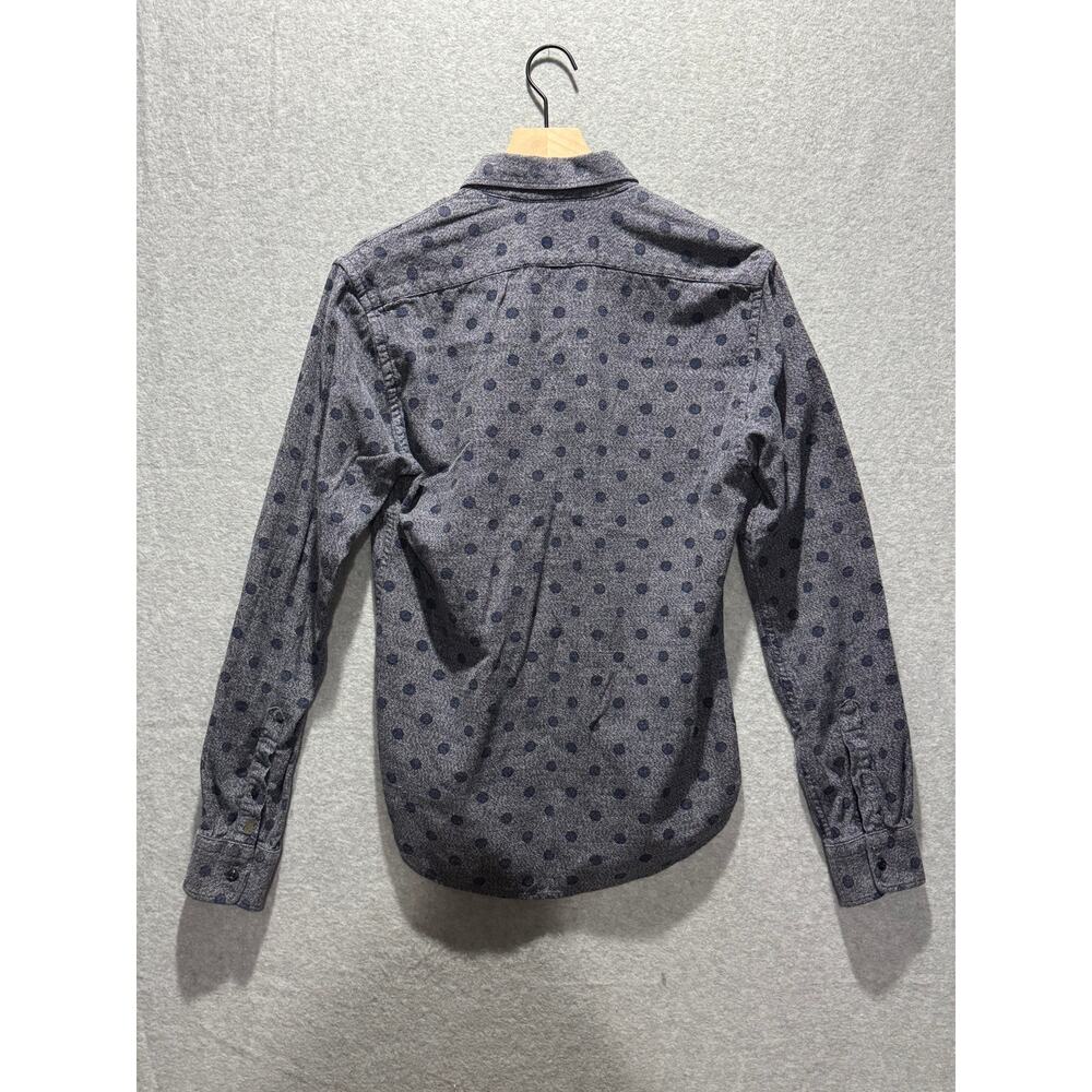 Scotch & Soda Amsterdam Couture Mens M Blue Polka Dot Cotton Button Up Shirt - Picture 2 of 8